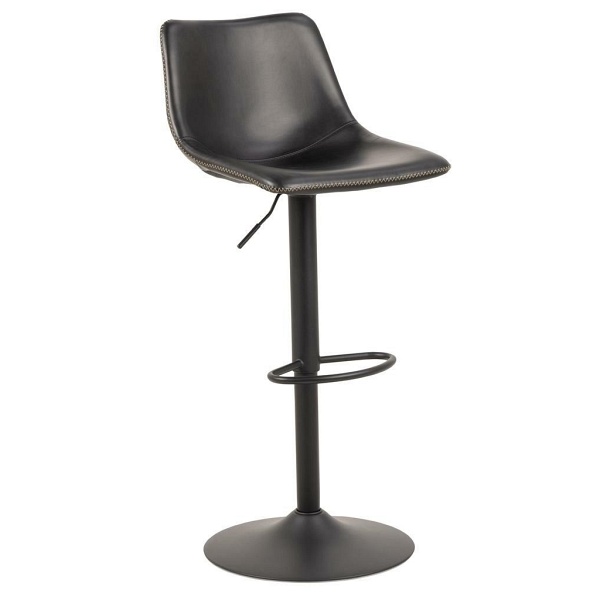 Stołek barowy Oregon high PU czarny - ACTONA